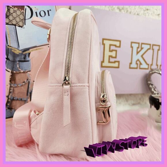 NWT ๐ Juicy Couture Velvet Backpack Rhinestones Glamorous &โChic #7086 ๐ - Picture 9 of 14